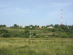 Поселение (на переднем плане) и могильник. Вид с востока (с поймы реки).